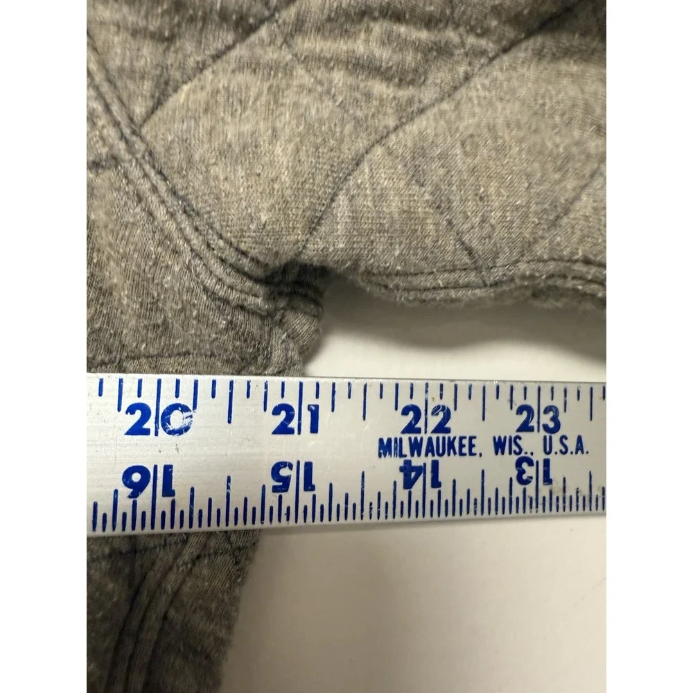 Eddie Bauer Mens Quilted‎ Quarter Zip Pullover Sweater Beige Size Small - Picture 4 of 6